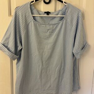 Talbots Women’s Blue and White Striped Striped Size XL